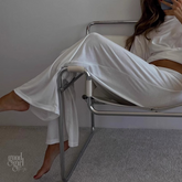 Hollie Soft Drape White Lounge Pants